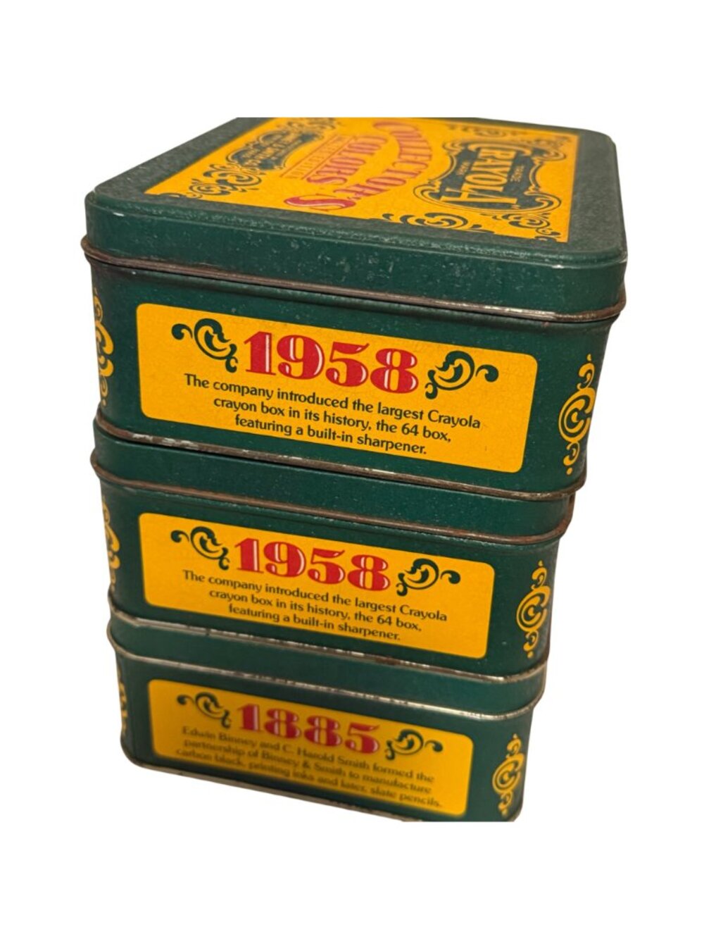 Rusted Crayola Collectors Colors Limited Edition Metal Box Tin Set 3 Vintage Lot - Picture 6 of 9